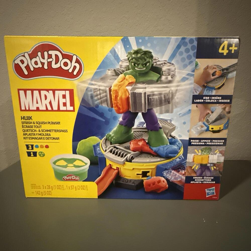 Play-Doh Marvel Hulk Smash & Squish Kids Playset with Hulk Action Figure NIB